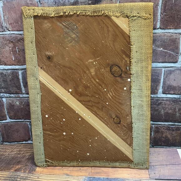 Vintage 3D Hammered Copper Art Wall Hanging Squirrel Fall Embossed Burlap Border - Picture 7 of 9